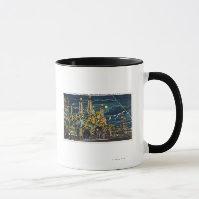 Taza Avenida Surf Vista de la entrada del Luna Park en (Derecha)