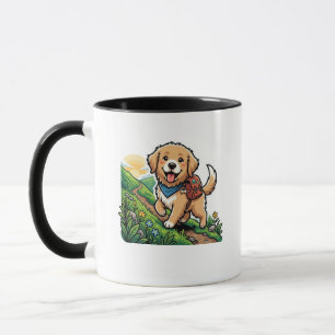 Taza Aventura de cachorro de retriever dorado lindo en 