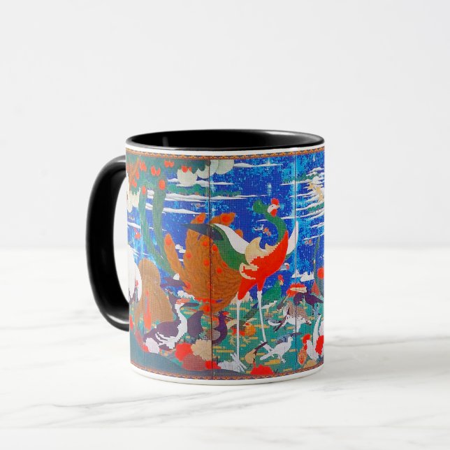 Taza Aves, animales y plantas florecientes (izquierda)  (Anverso izquierdo)