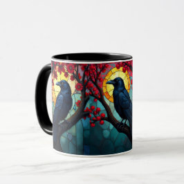 Taza Aves Art Sed Glass Ravens-Crows