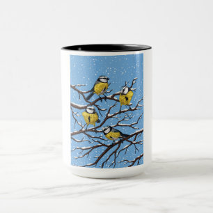 Taza Aves azules en invierno