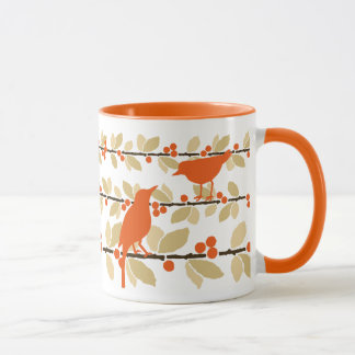 Taza Aves caídas en ramas con Berries Mug
