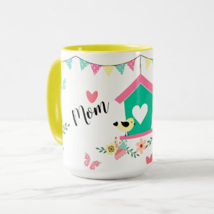 Taza Aves caprichosas y hogar