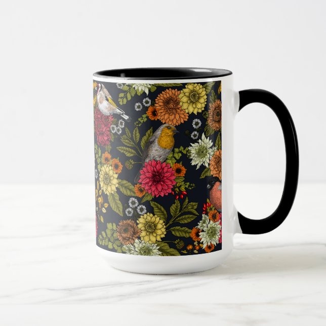 Taza Aves de jardín y flores 2 (Derecha)