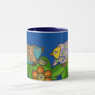 Taza Aves de primavera de arte folclórico ucranianoMug
