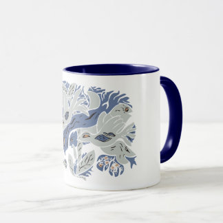 Taza Aves estéticas enmarañadas TWArt 12-azul