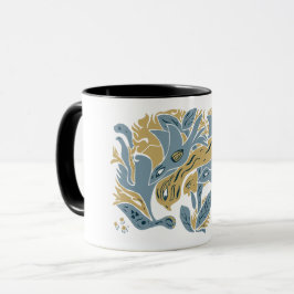 Taza Aves estéticas enmarañadas TWArt 12 tonos de tierr
