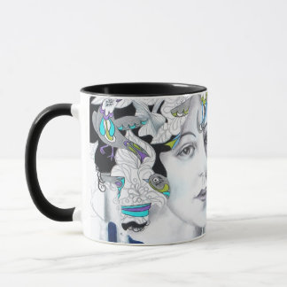 Taza Aves viejas y árboles de aves silvestres