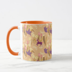 Taza Aves y Unicornios en la pradera de primavera