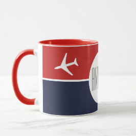Taza Aviación piloto de aviones Funky White
