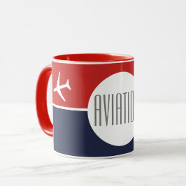 Taza Aviación piloto de aviones Funky White