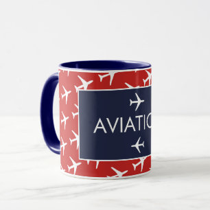 Taza Aviación piloto de aviones Funky White