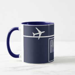 Taza Aviación piloto de aviones Funky White