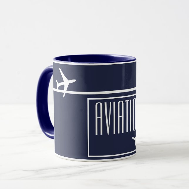 Taza Aviación piloto de aviones Funky White (Anverso izquierdo)