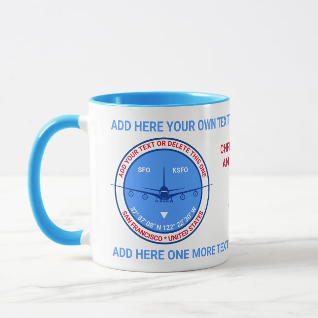 Taza Aviador, piloto, Personalizable turístico itineran (Izquierda)