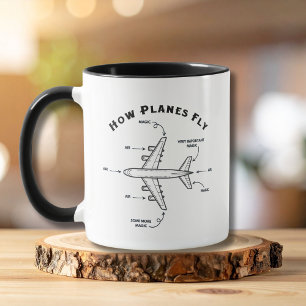 Taza Avión Cómo Vuelan los Aviones Piloto o Tripulación