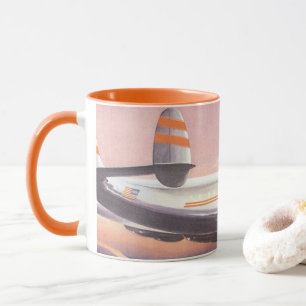 Taza Avión de época sobre el río Hudson, Nueva York