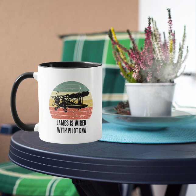 Taza Avión Guay y puesta de sol, Personalizado estilo R (Subido por el creador)