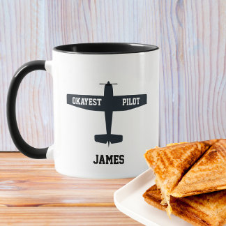 Taza Avión negro y cita divertida Piloto más o menos,Pe
