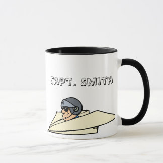 Taza Avión y piloto de papel humorístico