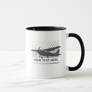 Taza Aviones de ala alta - texto de encargo