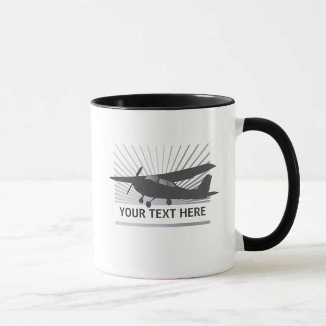 Taza Aviones de ala alta - texto de encargo (Derecha)