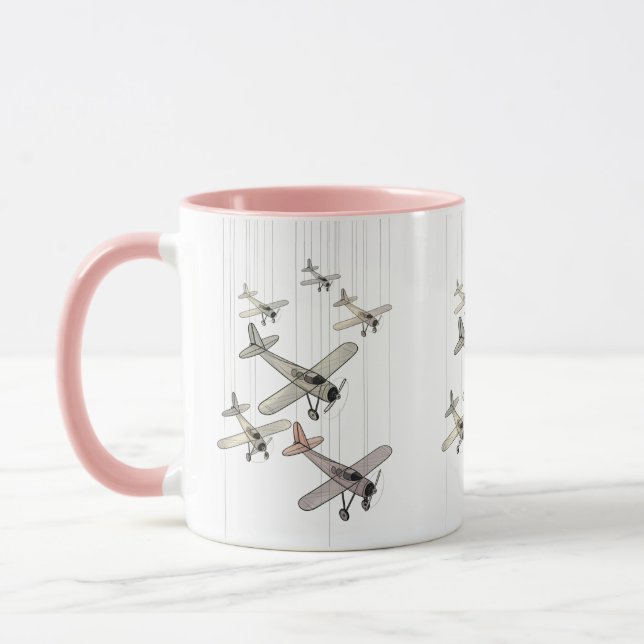 Taza Aviones voladores lindo Mug (Izquierda)