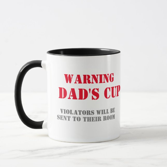 Taza Aviso Dads Cup Funny Mug Diseño Perfecto Padre (Izquierda)