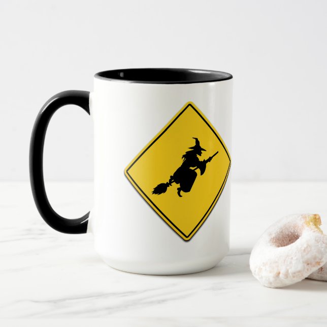 Taza Aviso de bruja (Con donut)