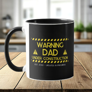 Taza Aviso de Papá en Construcción Año de Establecimien