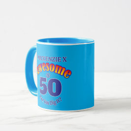 Taza AWESOME 50 BLUE Birthday