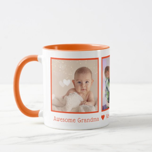 Taza Awesome Grandma Multi Photo Personalizado (Izquierda)