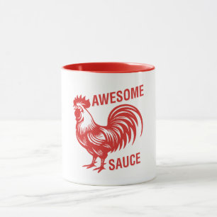 Taza Awesome Sauce Rooster Funny