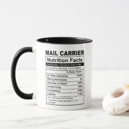 Taza Awsome Mail Carrier divertida Nutrición Hechos Mug