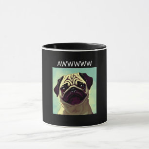 Taza Awww Cutest Pug Ever MugShot Cute Retrato
