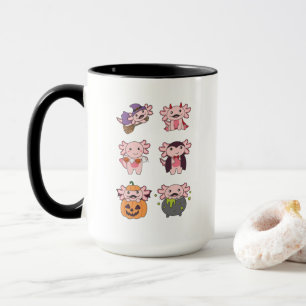 Taza Axolotl Halloween Disfraces de calabaza del diablo