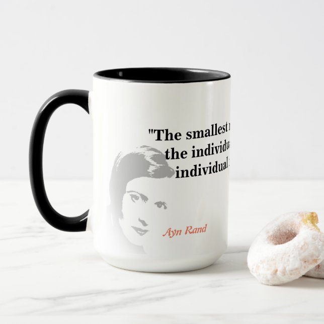Taza Ayn Rand Cita Sobre La Minoría Más Pequeña (Con donut)