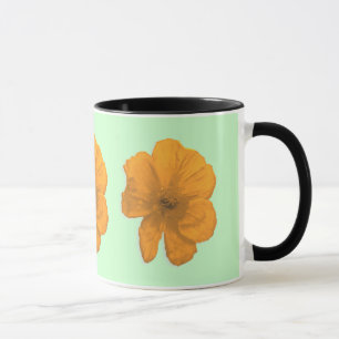 Taza Ayuda naranja/ Flor PopArt