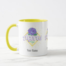 Taza Azores Hydrangea Isla Flor Portugal Vintage