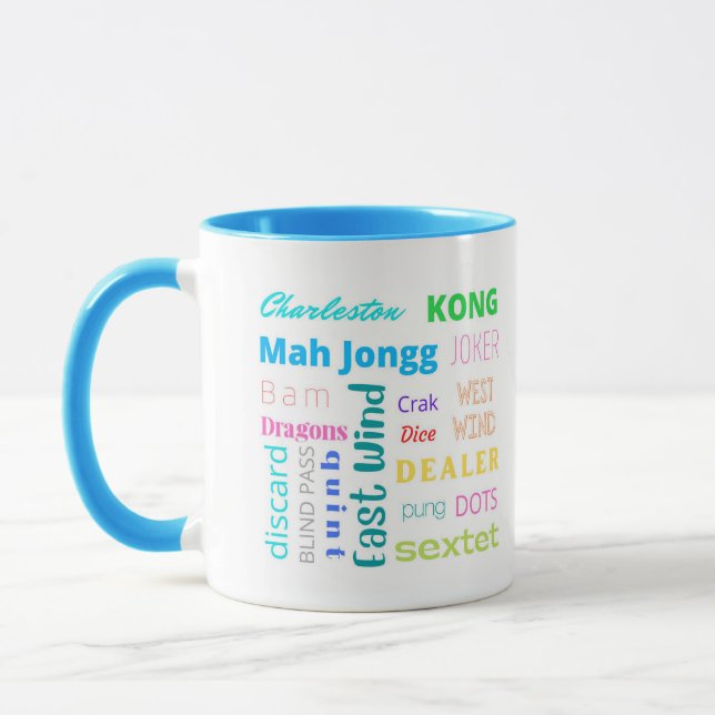 Taza Azul 2 tonificación Mahj Mug (Izquierda)