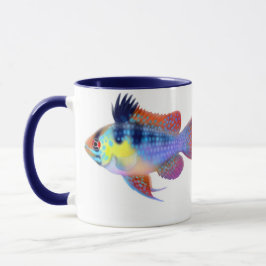 Taza azul alemana del Cichlid del enano del