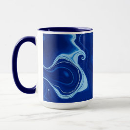 Taza Azul añil abstracto personalizado acuarela
