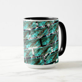 Taza Azul claro, burbujas sobre la rejilla o efecto lad