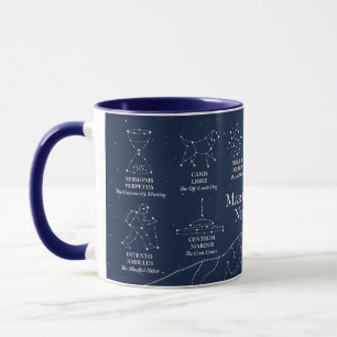 Taza azul de 11 oz del cielo nocturno del condado