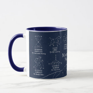 Taza azul de 11 oz del cielo nocturno del condado