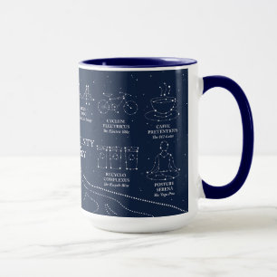 Taza azul de 15 oz del cielo nocturno del condado