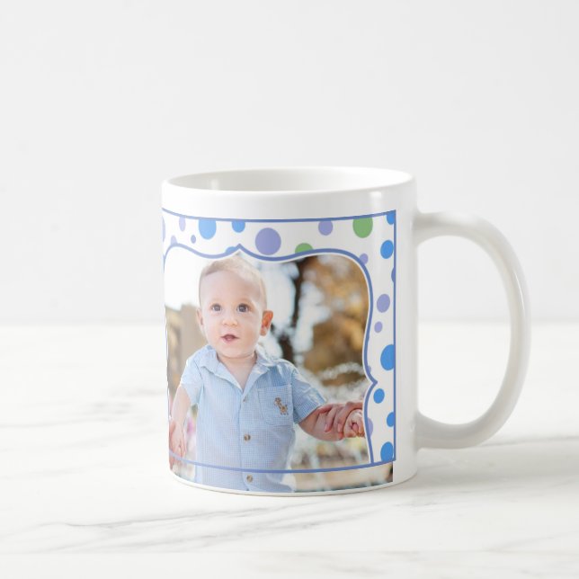 Taza azul de la foto retra para los niños (Derecha)