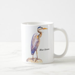 Taza azul de la garza