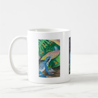 Taza azul de la rana del dardo