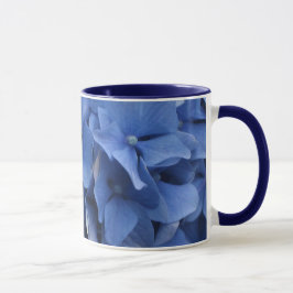 Taza azul de los Hydrangeas